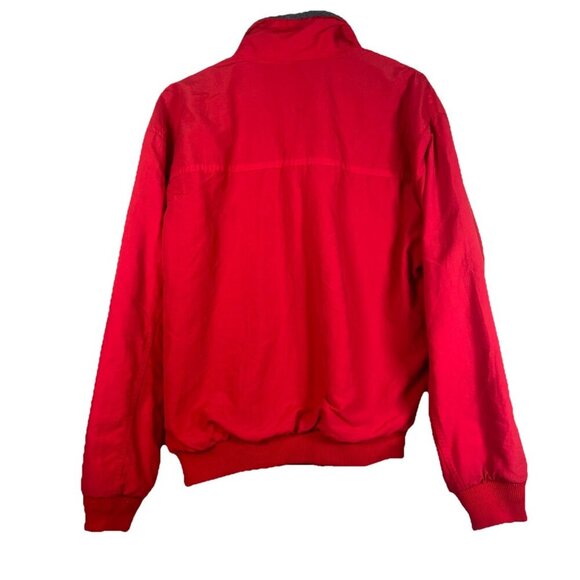 J. Crew Vintage Oarsman Mens Bomber Jacket Size M Red Fleece Lining Made In USA - Picture 7 of 14